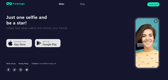 facemagic deepfake ai generator homepage
