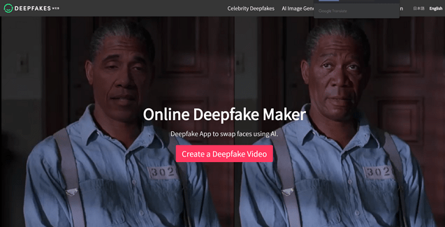 deepfakesweb homepage