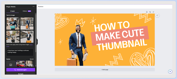A screenshot of someone having put in an AI-generated image on a YouTube thumbnail