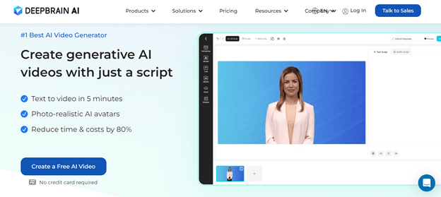 Deepbrain AI Homepage
